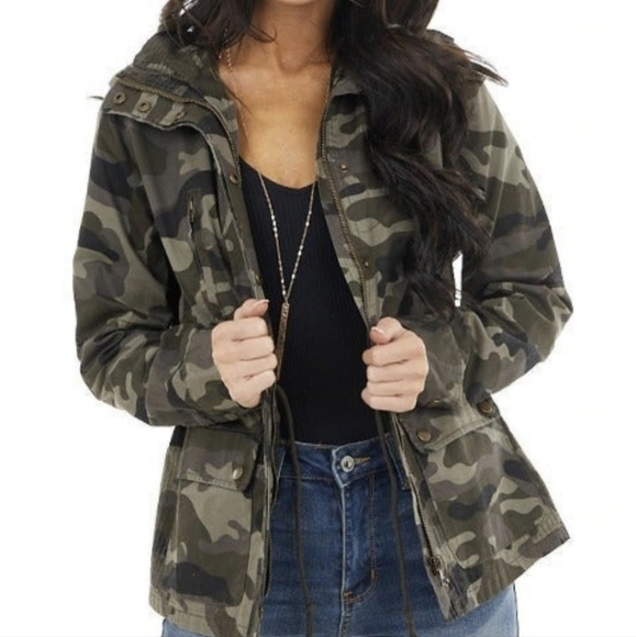 Love Tree camouflage utility zipper jacket coat - Picture 1 of 5